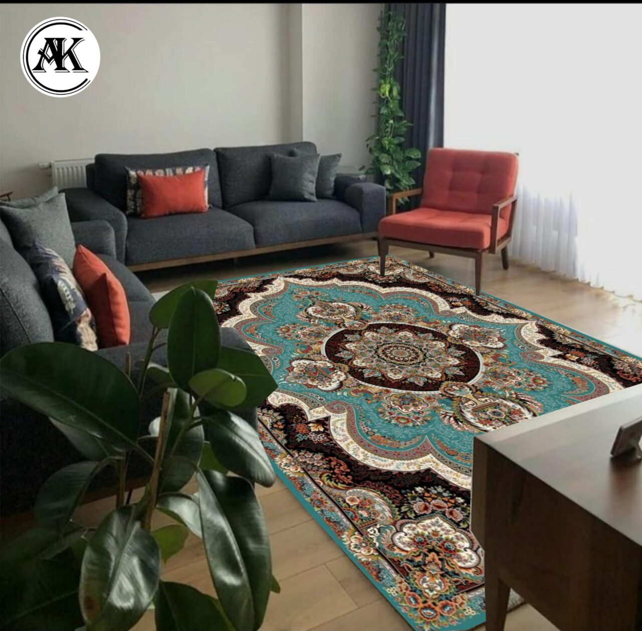شبیه‌سازی فرش طرح 700 شانه شهیاد آبی