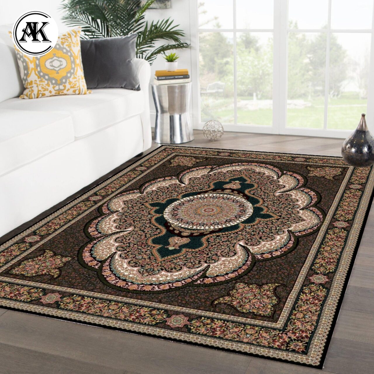 شبیه‌سازی فرش طرح 700 شانه آرشیدا سرمه‌ای