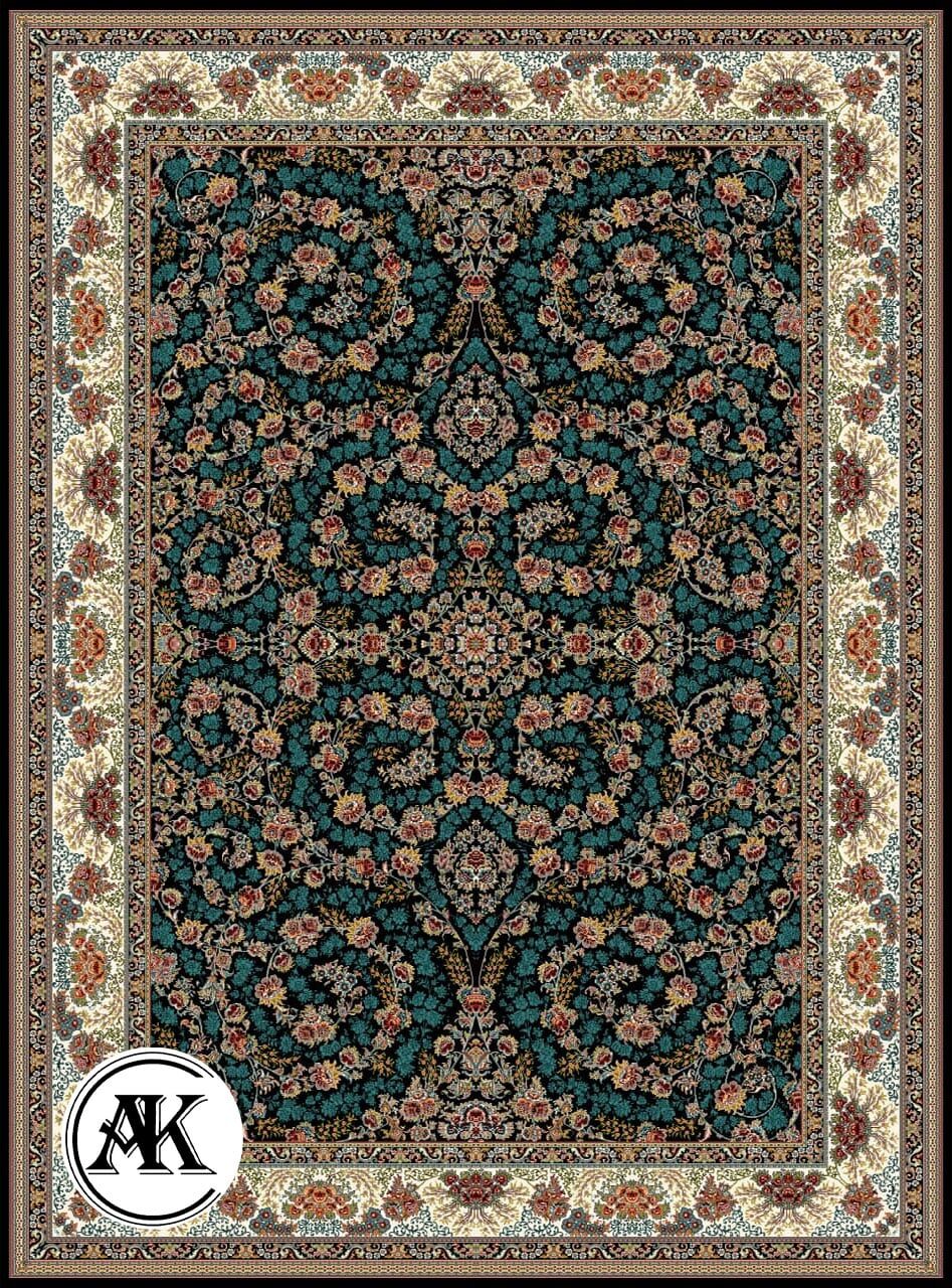 خرید فرش طرح 700 شانه افشان رز سرمه‌ای