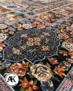 فرش طرح 700 شانه باغ ارم سرمه ای