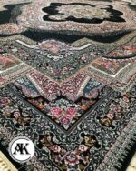 فرش طرح 700 شانه باغ معلق سرمه ای