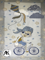 خرید فرش عروسکی طرح دختر دوچرخه سوار