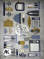 خرید فرش عروسکی طرح لوازم آشپزخانه