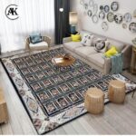 فرش 1200 شانه خشتی ناز آفرین سرمه ای