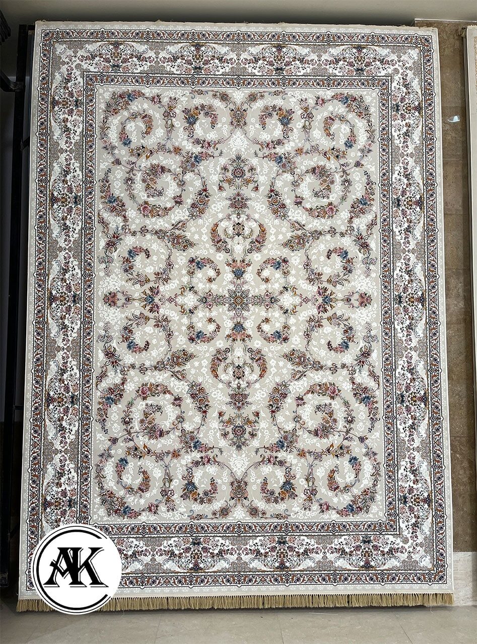 فرش 1200 شانه حریر مهتاب کرم