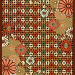 خرید گلیم طرح گلریز قهوه ای کد 019