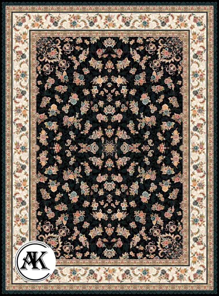 فرش ژورنالی 700 شانه گیلدا سرمه ای