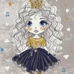 خرید فرش عروسکی طرح دختر تاج دار