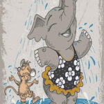 خرید فرش عروسکی طرح فیل و موش