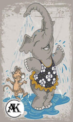 خرید فرش عروسکی طرح فیل و موش