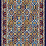 خرید گلیم طرح اسلیمی سرمه ای کد 046