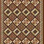 خرید گلیم طرح حصیری قهوه‌ای کد 028