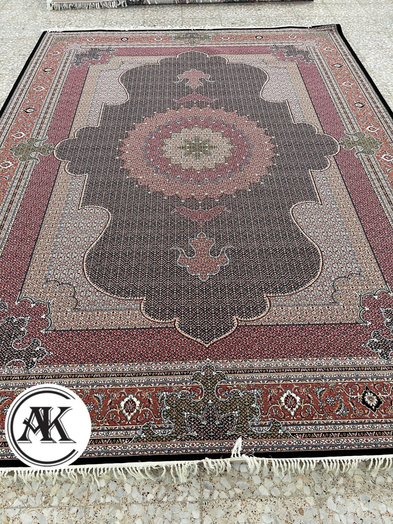 فرش 700 شانه شاه ماهی سرمه ای