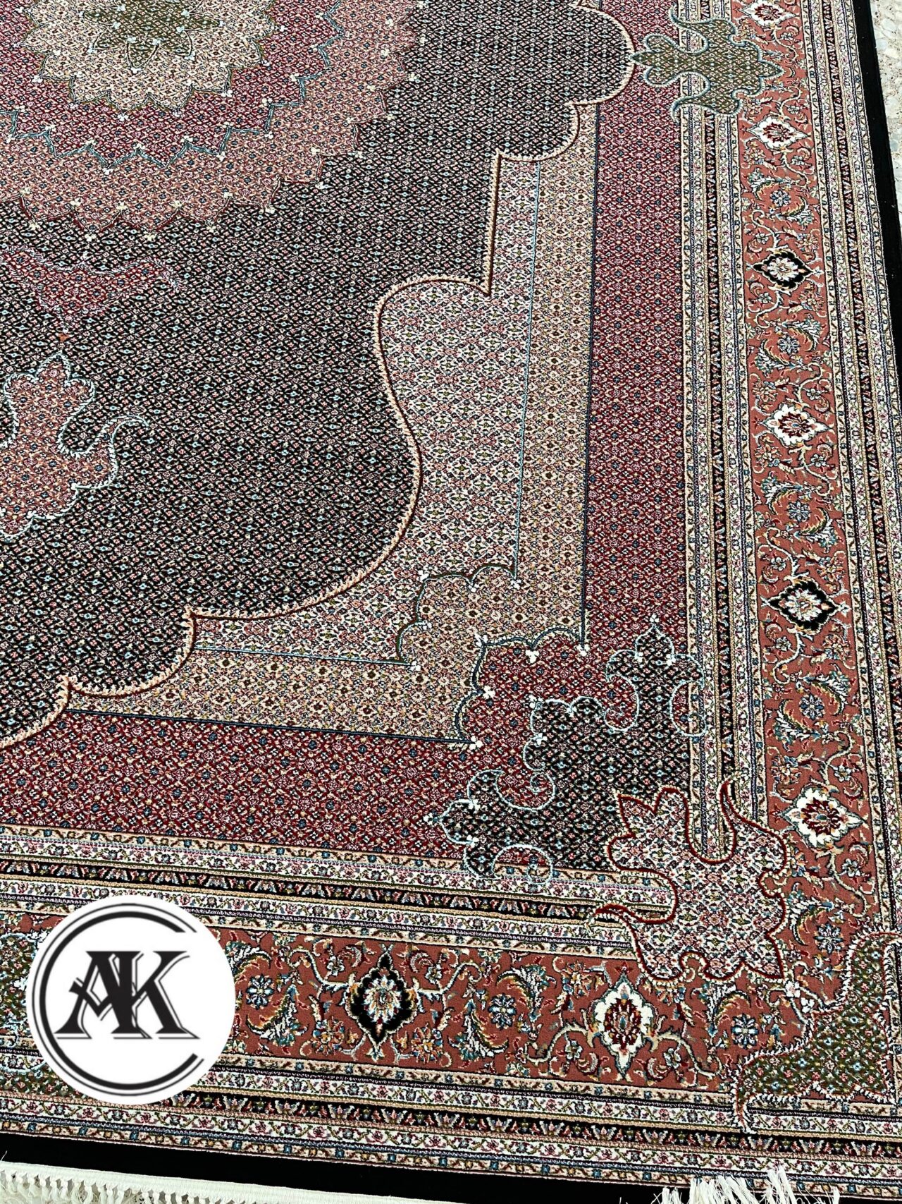 فرش 700 شانه شاه ماهی سرمه ای