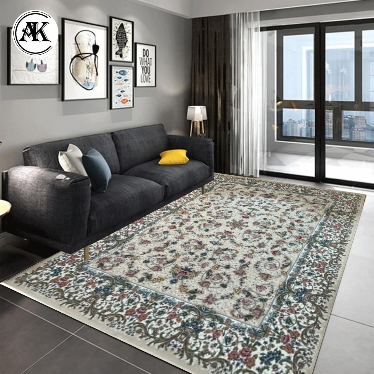 شبیه سازی فرش 700 شانه افشان گلپری کرم