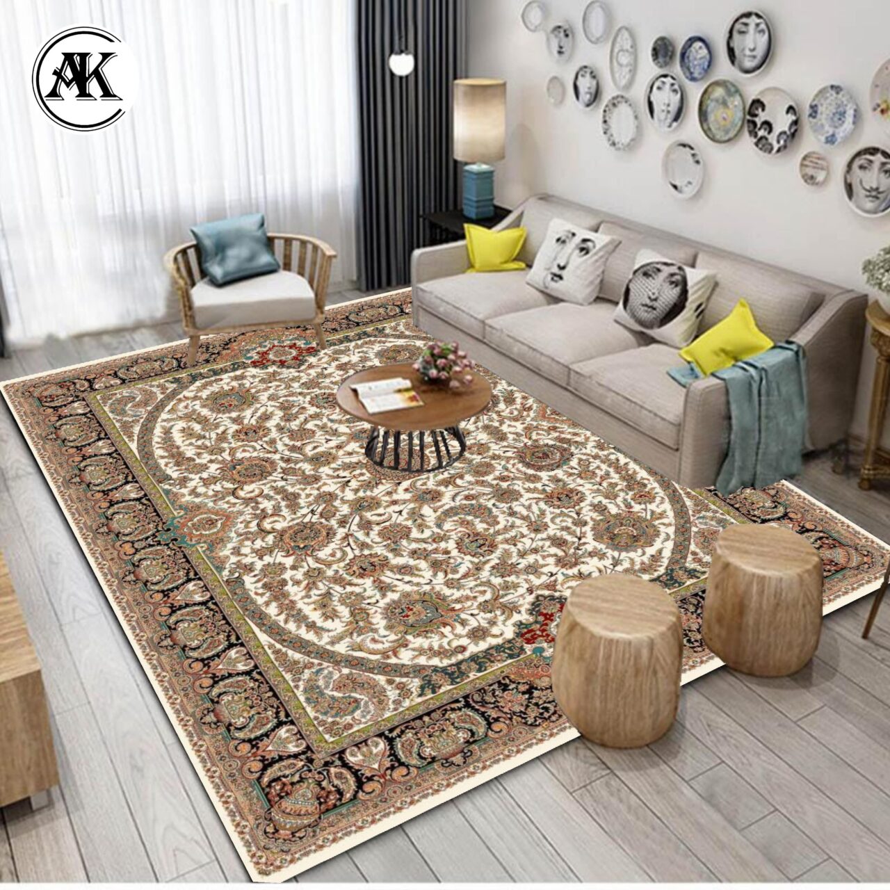 شبیه سازی فرش 700 شانه افشان کرم