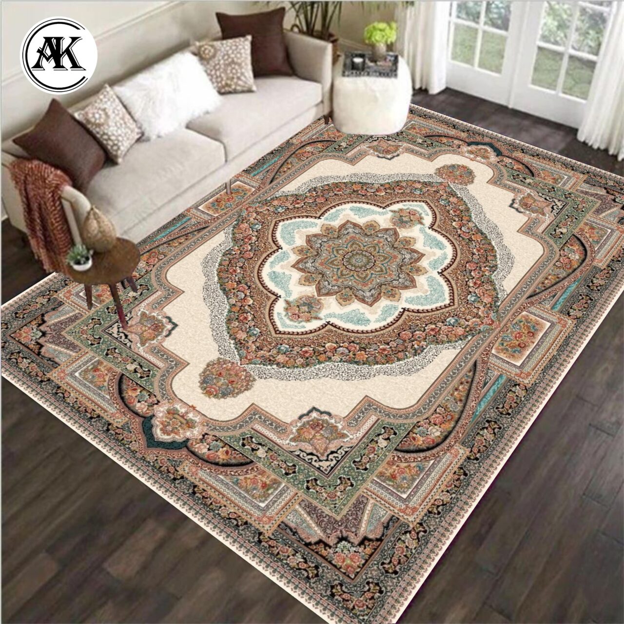 شبیه سازی فرش 700 شانه باغ معلق کرم