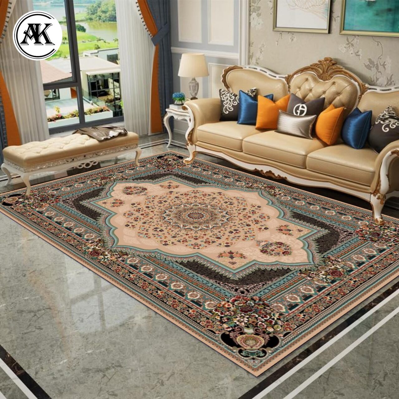شبیه سازی فرش 700 شانه لوکس بادامی