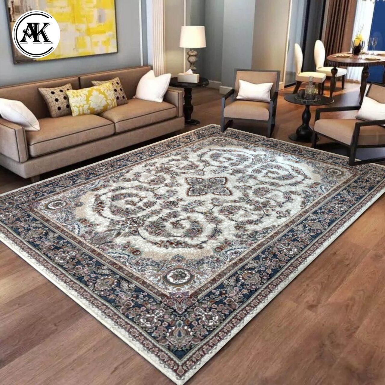 شبیه سازی فرش 700 شانه مینا کرم