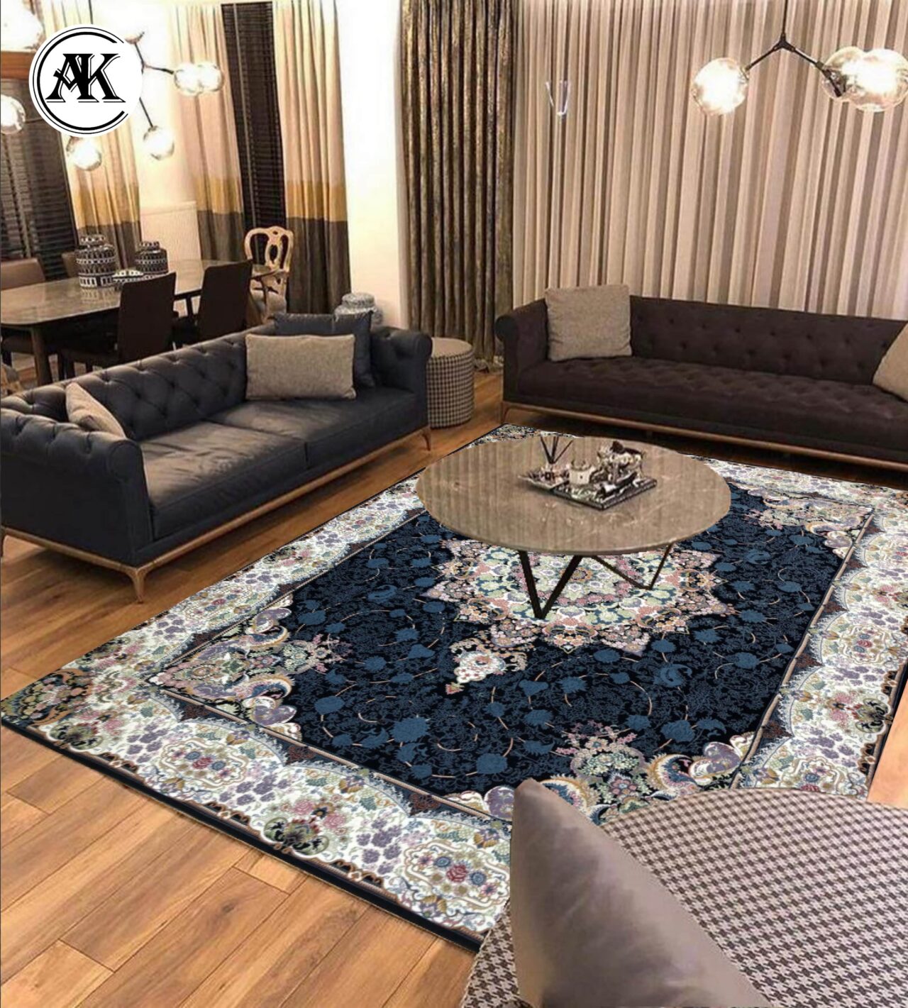 شبیه سازی فرش 700 شانه سیروان سرمه ای