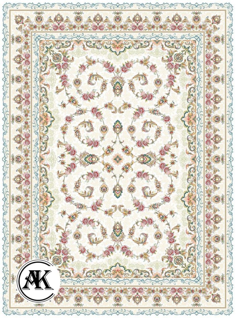 خرید فرش 700 شانه افشان روژا سفید