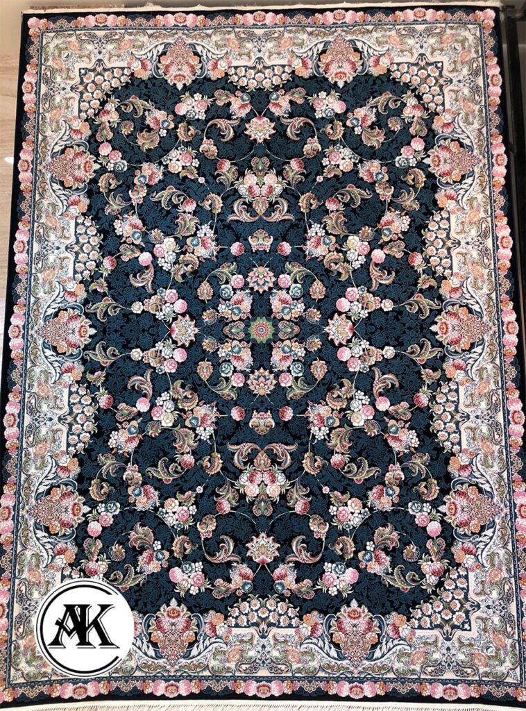 فرش 700 شانه افشان الماس سرمه ای