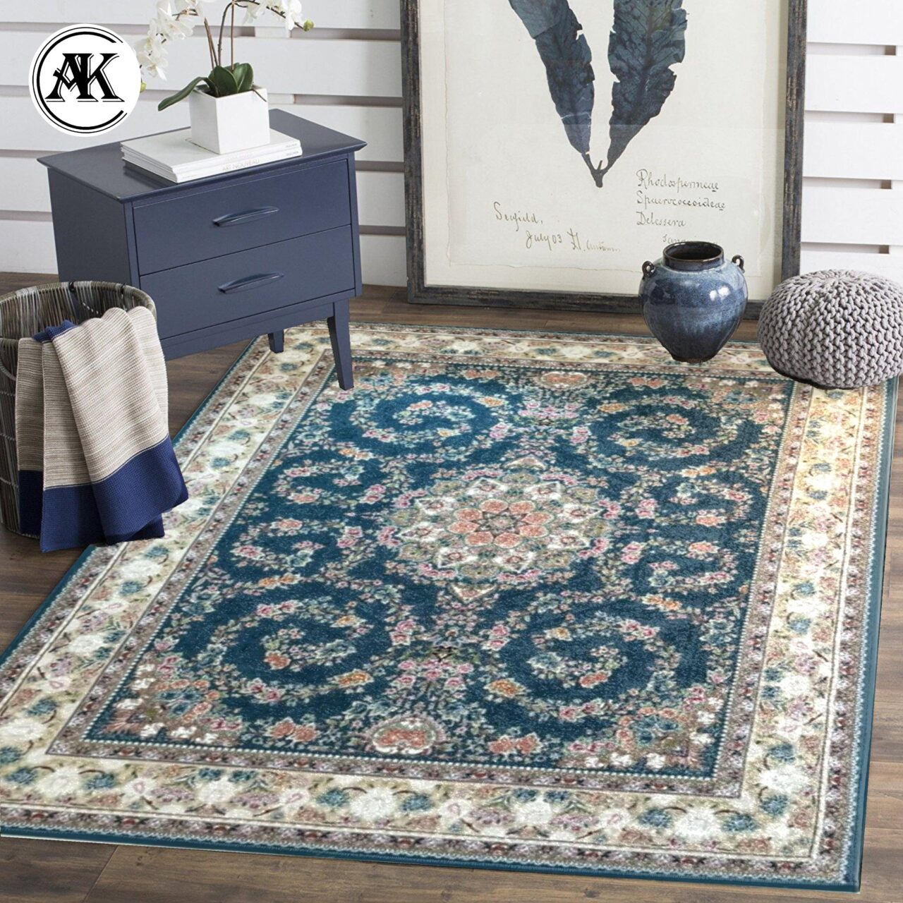 شبیه سازی فرش 700 شانه گل آفرین آبی