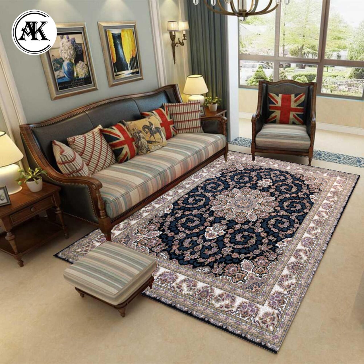 شبیه سازی فرش 700 شانه طاها سرمه ای