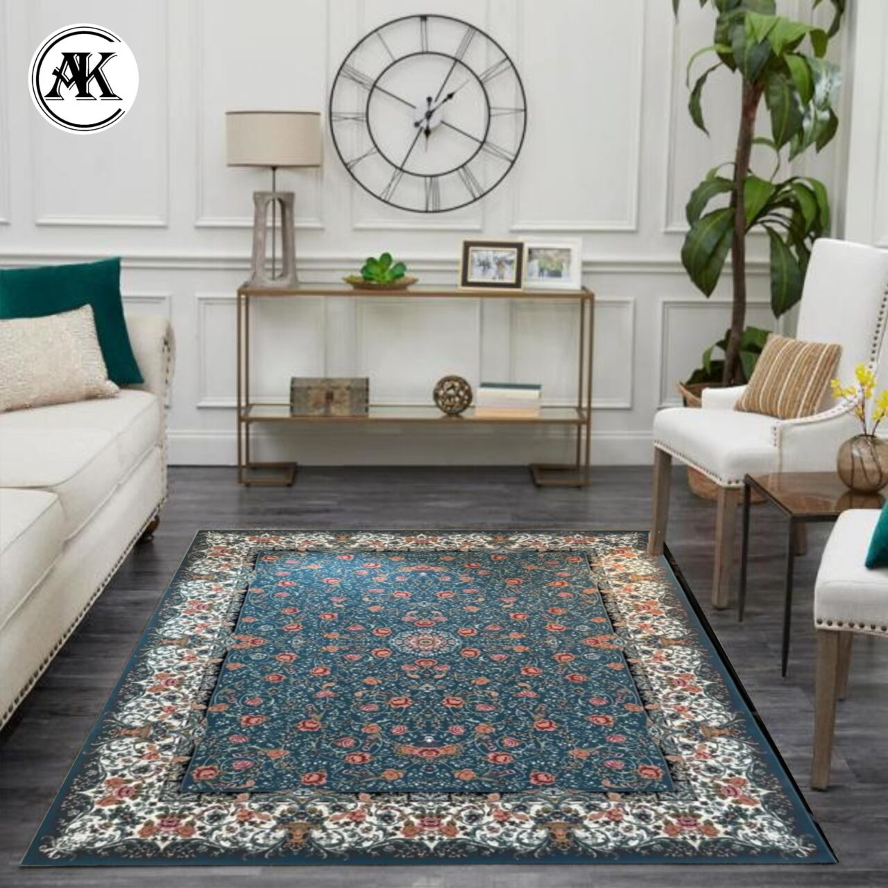 شبیه سازی فرش 700 شانه گلپری آبی