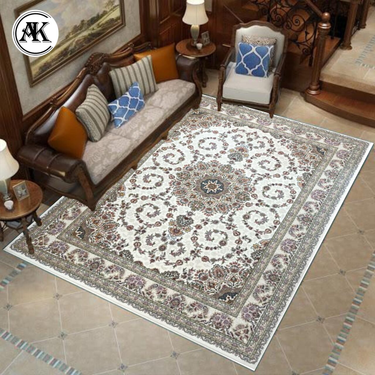 شبیه سازی فرش 700 شانه طاها سفید