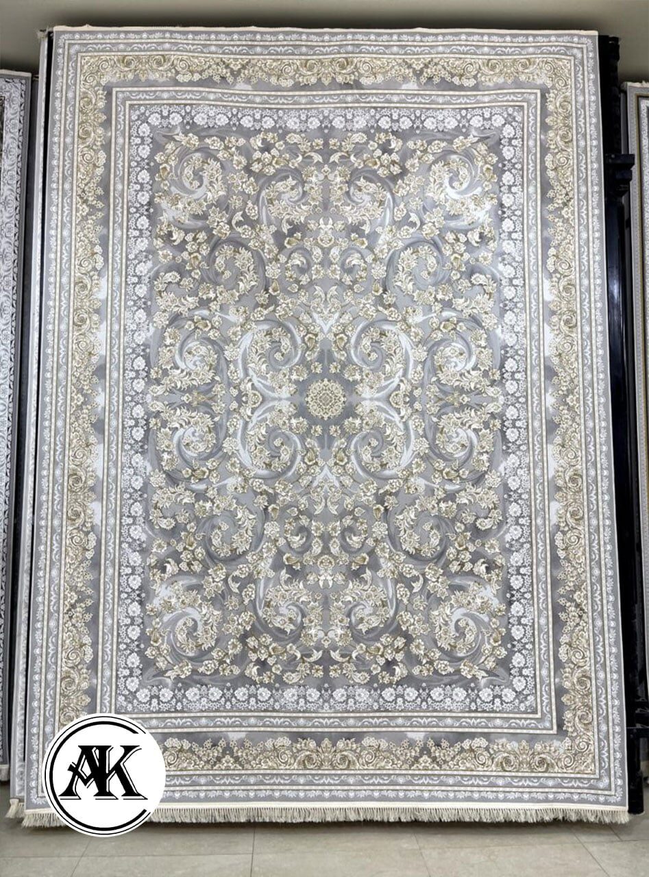 خرید فرش 1200 شانه جازمین نقره ای 3