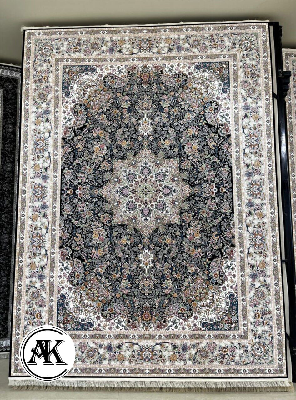 خرید فرش 1200 شانه جواهر سرمه ای 2