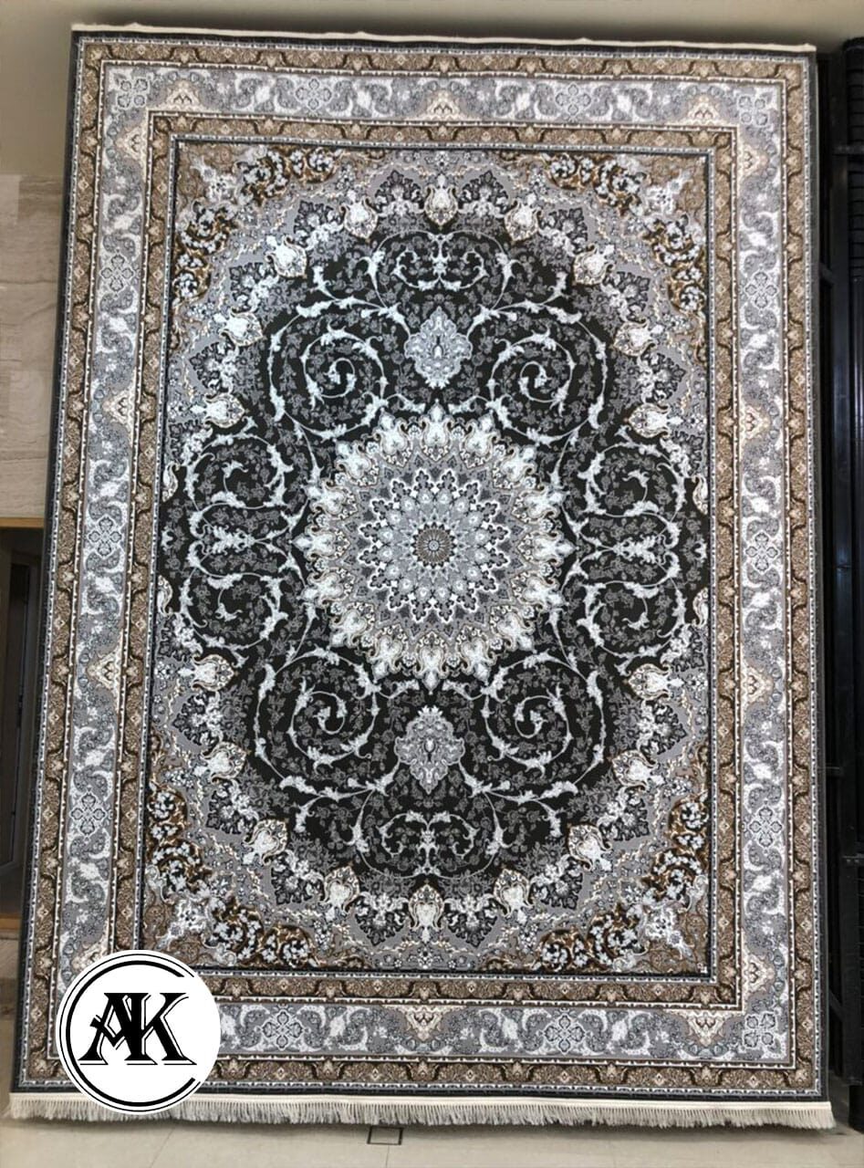 خرید فرش 1200 شانه پیچک دودی 3