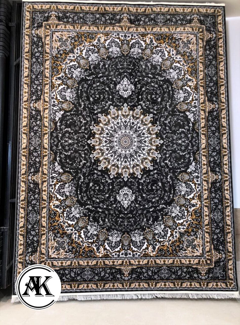 خرید فرش 1200 شانه پیچک ذغالی 4