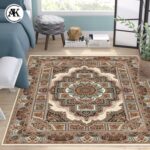 دکوراسیون فرش 700 شانه حوض نقره کرم با نخ اکریلیک