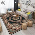 دکوراسیون فرش 700 شانه قاب بهشت سرمه_ای با نخ اکریلیک