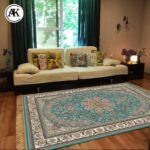 دکوراسیون فرش 700 شانه میخک آبی با نخ اکریلیک