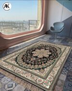 دکوراسیون فرش 700 شانه میخک سرمه_ای با نخ اکریلیک