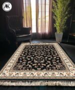 دکوراسیون فرش 700 شانه گیلدا سرمه_ای با نخ اکریلیک