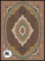 عکس کامپیوتری فرش 700 شانه ماهی مشهد سرمه_ای