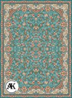 عکس کامپیوتری فرش الماس آبی با نخ اکریلیک