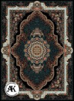 عکس ژورنالی فرش 700 شانه فرحناز سرمه ای با نخ اکریلیک