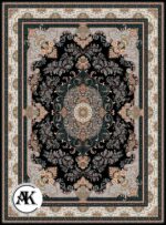 عکس ژورنالی فرش 700 شانه محیا سرمه_ای با نخ اکریلیک