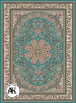 عکس ژورنالی فرش 700 شانه میخک آبی با نخ اکریلیک