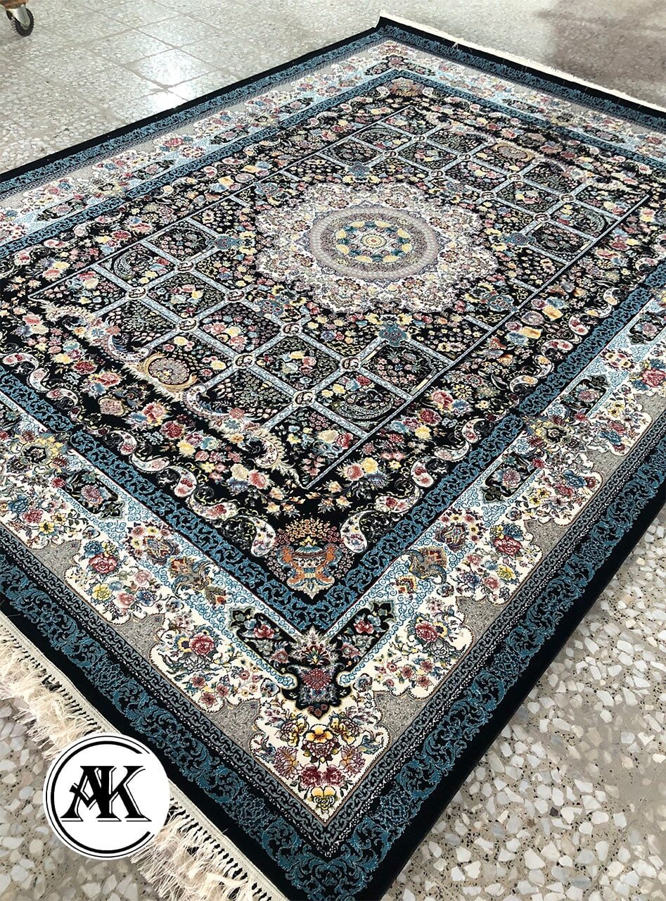 فرش 700 شانه رویا سرمه ای با نخ اکریلیک
