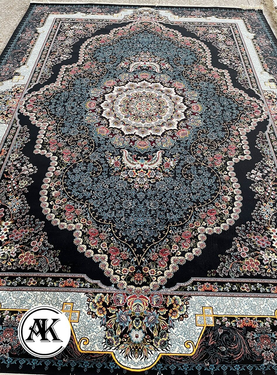 فرش 700 شانه فرحناز سرمه ای با نخ اکریلیک1