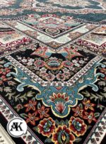 فرش 700 شانه قاب بهشت سرمه_ای با نخ اکریلیک 3