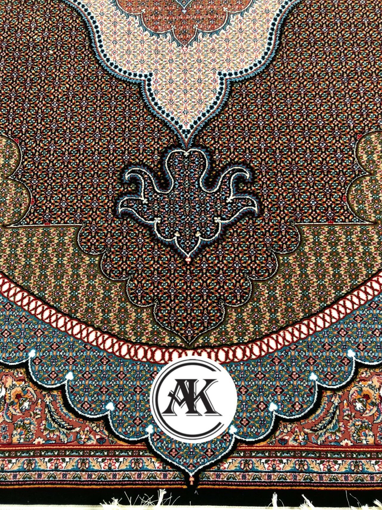 فرش 700 شانه ماهی مشهد سرمه_ای 3