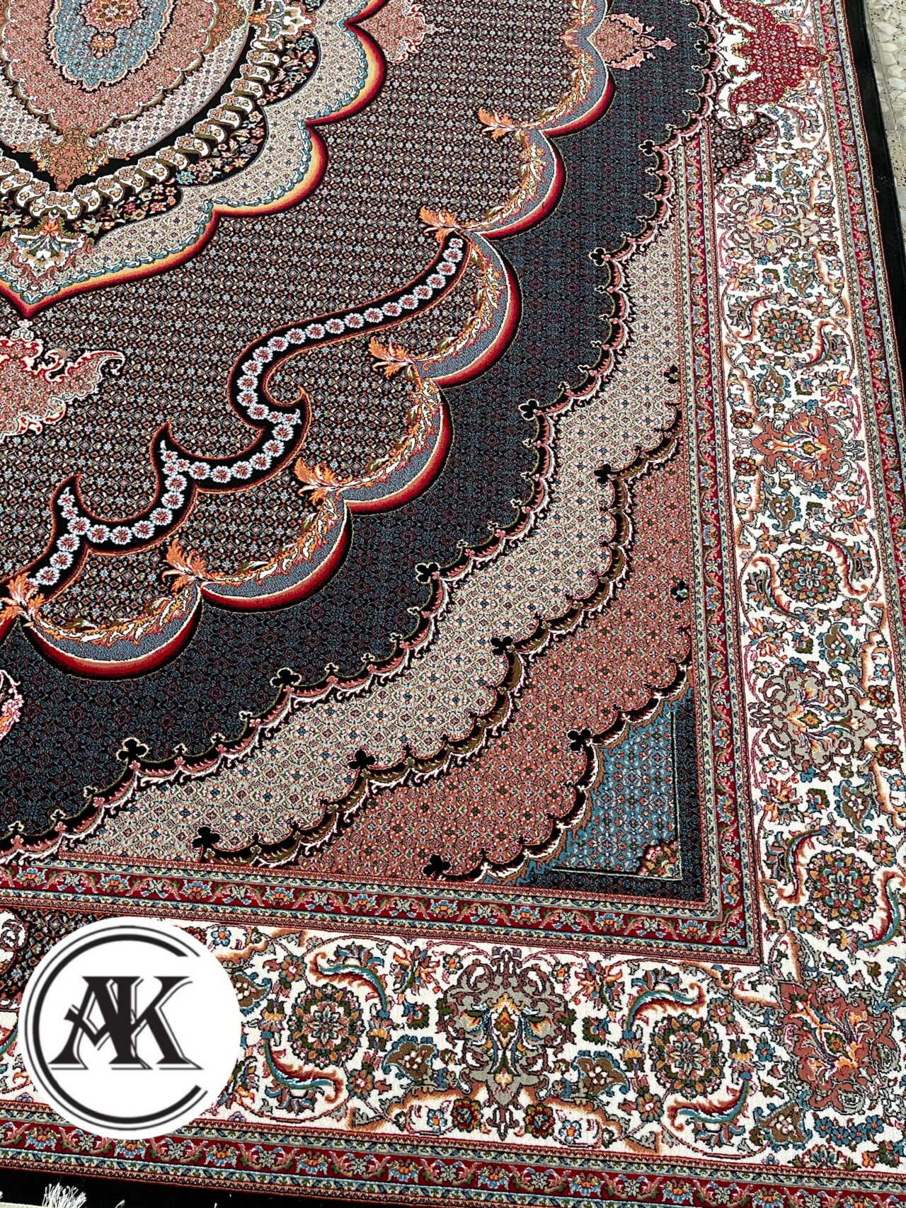 فرش 700 شانه ماهی موج سرمه_ای 3