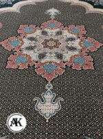 فرش 700 شانه ماهی کاسپین سرمه_ای با نخ اکریلیک 4